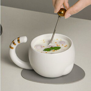 日式卡通動物陶瓷馬克杯設計小眾帶蓋杯子咖啡早餐高級高顏值水杯 樂樂百貨