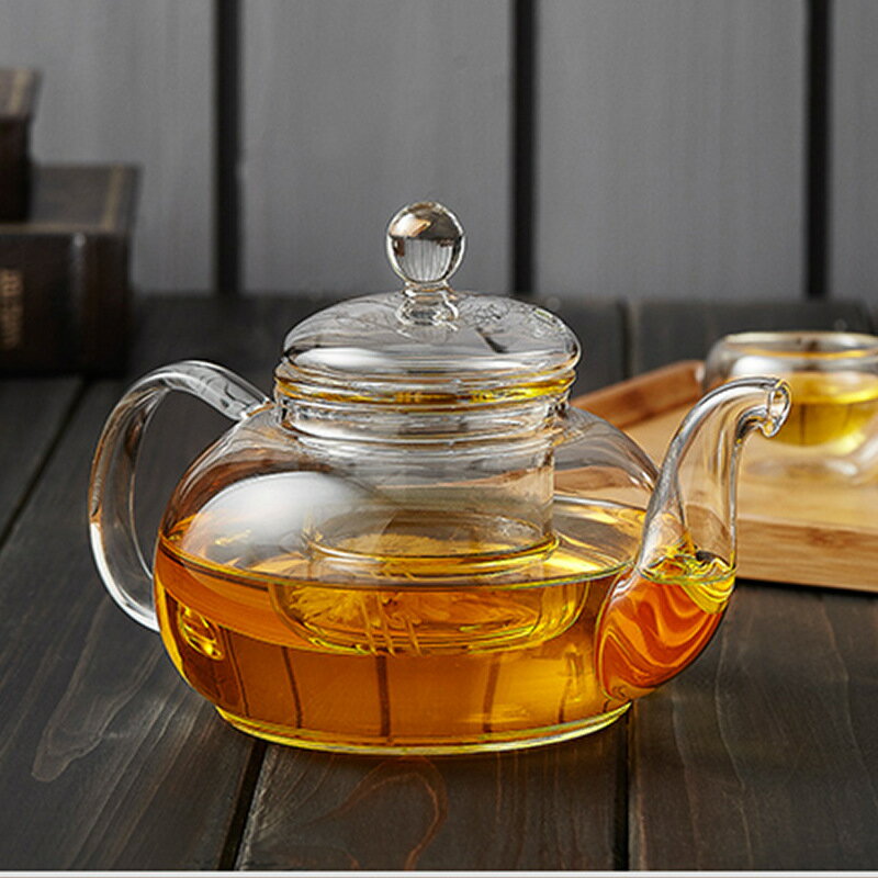 *廠家高硼硅玻璃茶壺 花茶壺800ml 功夫茶具 耐高溫透明泡茶壺