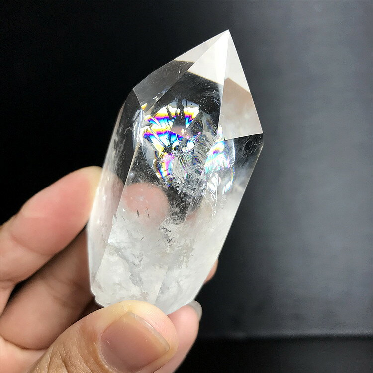 天然白水晶柱藍針水晶彩虹水晶高頻智慧鏈接幸運石天使的翅膀| 協貿國際