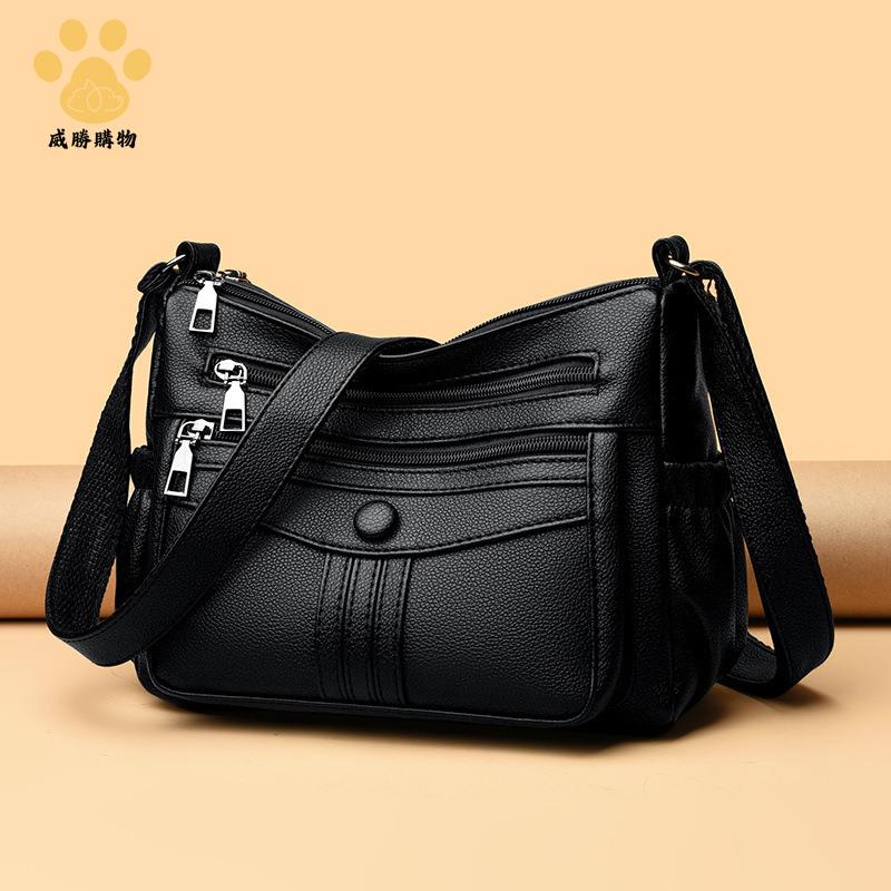 女包 軟皮中年2025新款 媽媽包包 大容量洋氣百搭時尚單肩多層斜挎包 ws7311ws8051