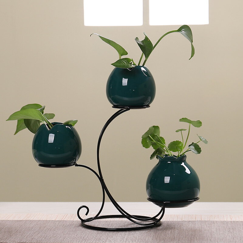 陶瓷小花瓶玻璃創意水培植物客廳插花電視櫃家居裝飾品擺件【不二雜貨】
