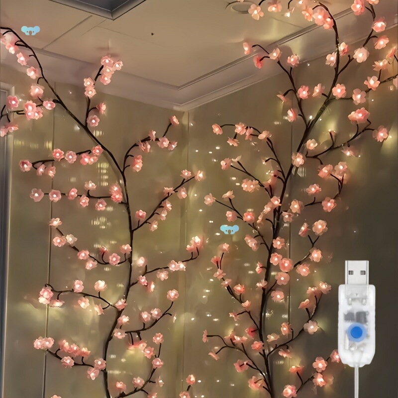 96/144LED Cherry Blossom Chandelier Rattan Light, USB