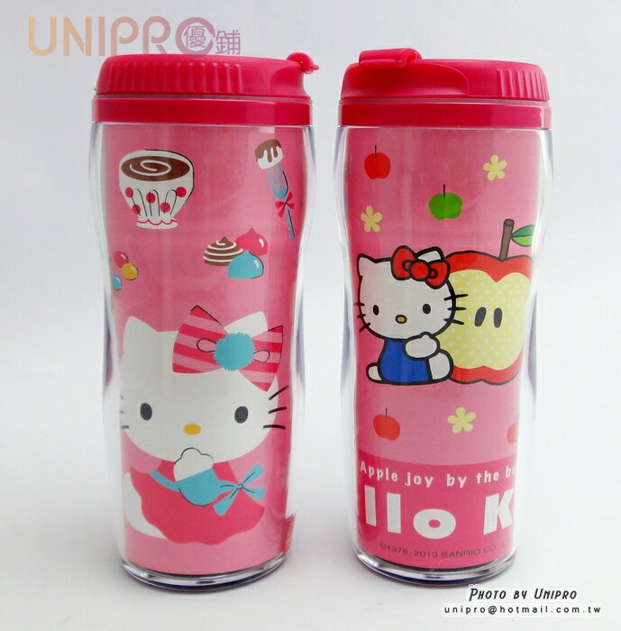 【UNIPRO】Hello Kitty 凱蒂貓 曲線杯 380c.c 冷水杯 水壺 隨身杯 臺灣製 三麗鷗正版授權 KT