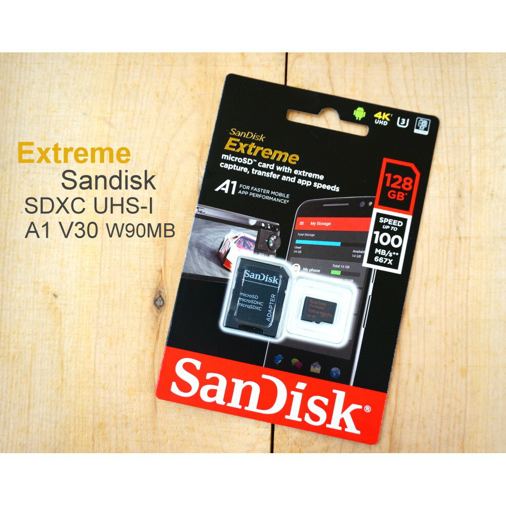 SanDisk Extreme 128G Micro【A1 讀100/寫90MB/s】公司貨 記憶卡【中壢NOVA-水世界】【APP下單4%點數回饋】