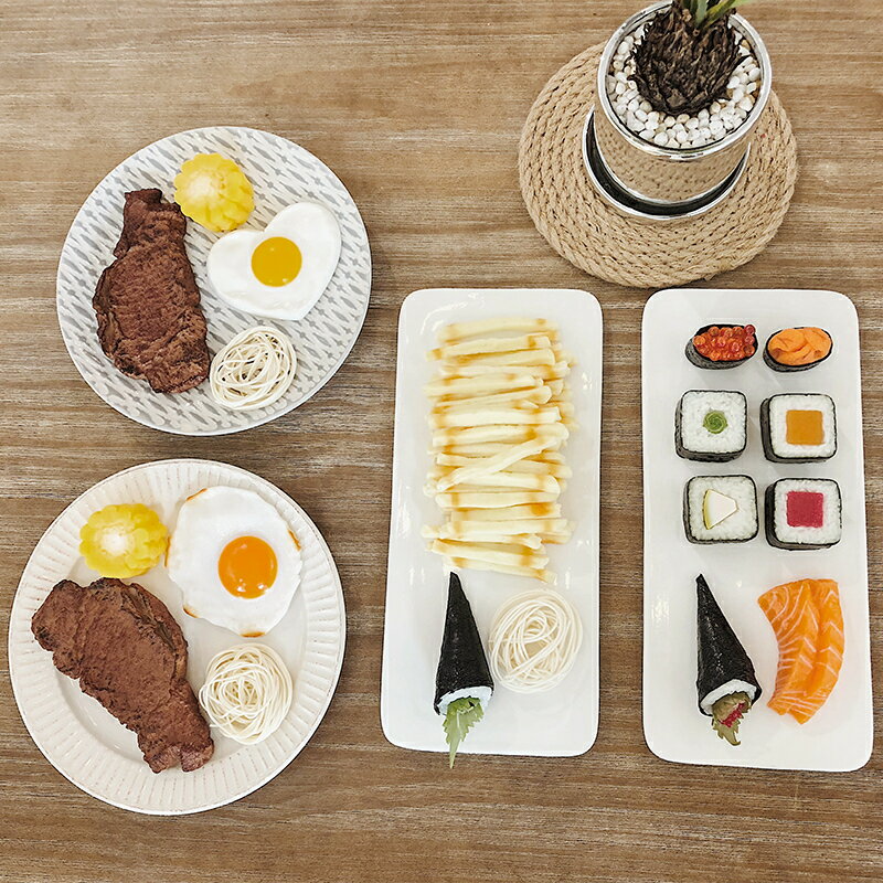 【滿299出貨】假食物模型模擬牛排玩具假黑椒牛扒肉類煎蛋意面西餐廳裝飾展示道