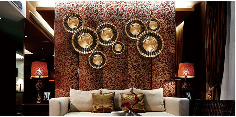 泰式風格墻壁裝修圓盤掛飾 多尺寸隨意組合掛件 復古沙發背墻壁飾1入