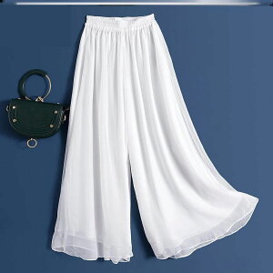 古典舞白褲子現代白色舞蹈裙半身裙練功褲男女成人寬松長紗裙