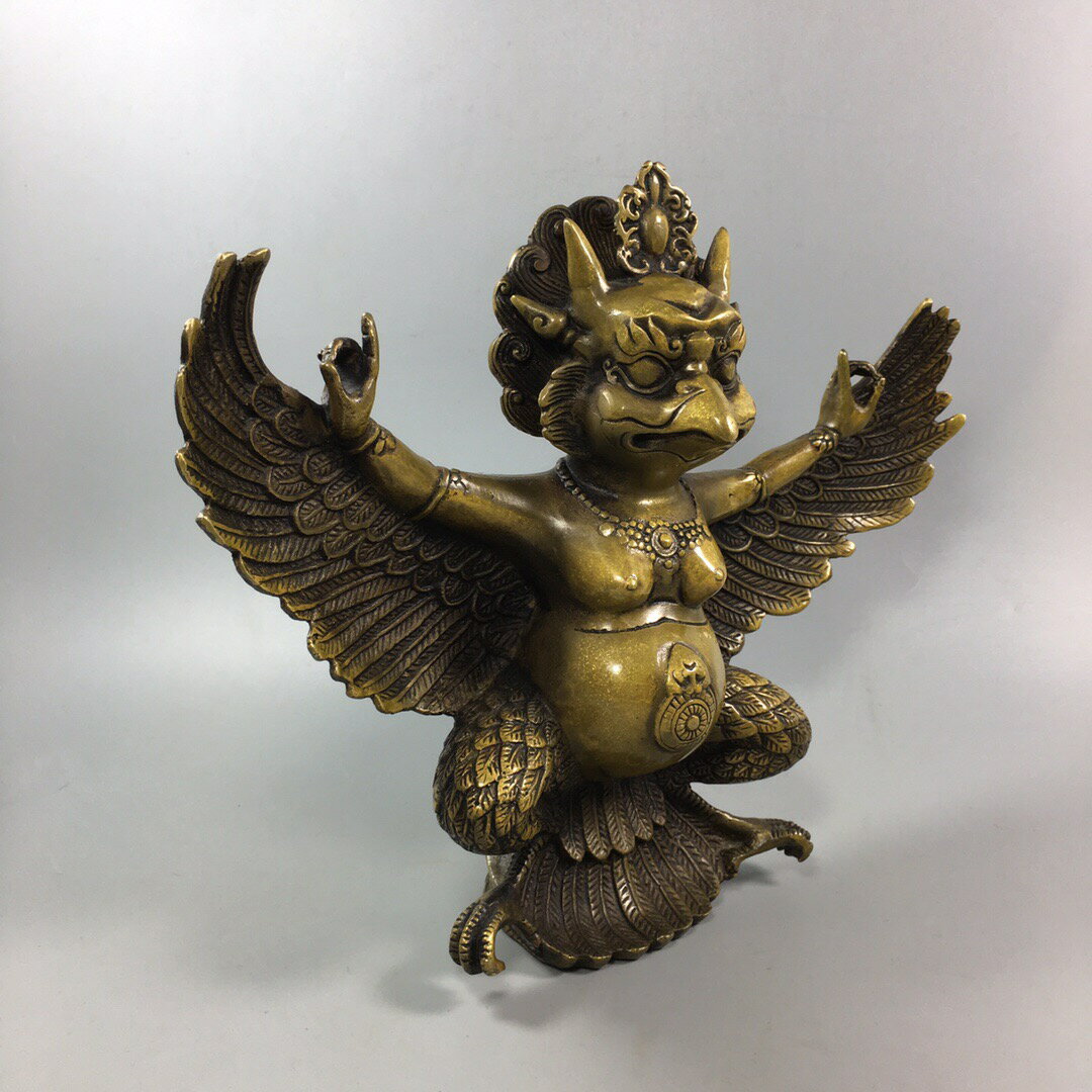 開光純銅金翅大鵬鳥大鵬雕大鵬金翅鳥佛像銅神鳥擺件工藝禮品| 協貿國際