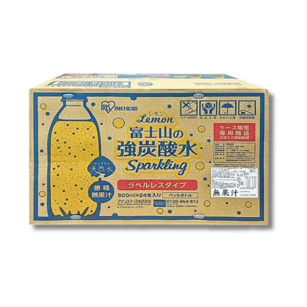 現貨免運 IRIS OHYAMA 富士山檸檬風味強氣泡水-無標籤款(500ml X 24入)
