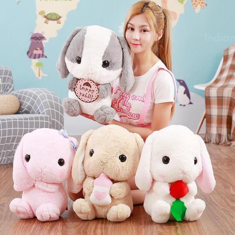 全網最低價 - 可愛垂耳兔毛絨玩具兔寶寶公仔小白兔子玩偶抱枕娃娃