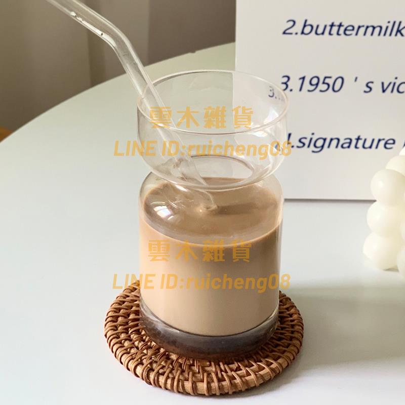 土星咖啡杯時光沙漏杯創意冰拿鐵美式咖啡玻璃杯果汁冷飲料奶茶杯【雲木雜貨】