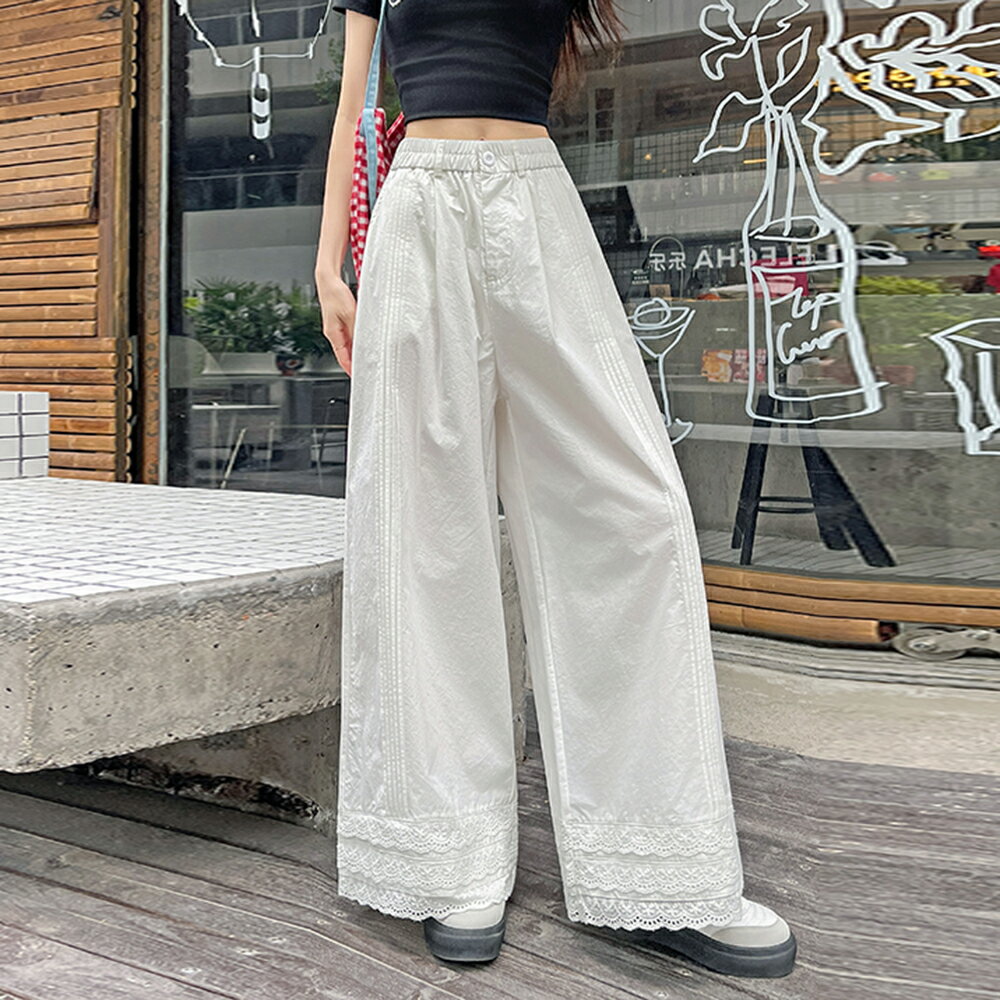 ＊ORead＊蕾絲花邊壓折休閒褲(圖片色S~L)