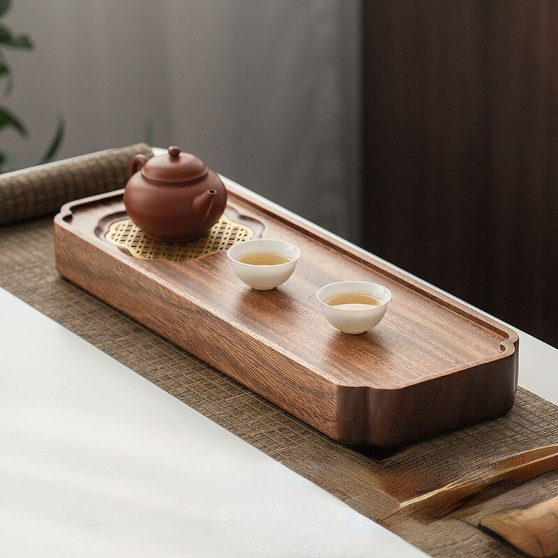 免運 茶具系列 胡桃木新中式可排水實木茶盤家用小型干泡臺現代簡約茶臺輕奢茶托