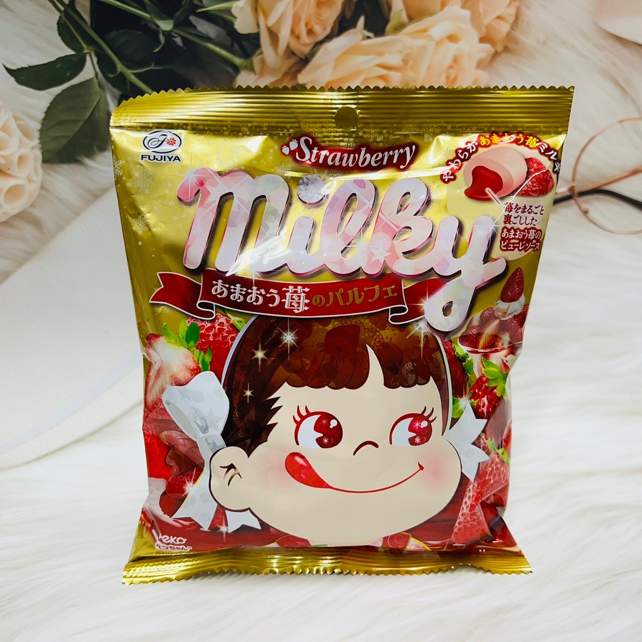 日本 FUJIYA 不二家 Milky 草莓牛奶風味糖 67g 牛奶糖 甘王草莓｜全店$299 全家取貨免運｜滿額折500｜APP下單最高賺19%點數⚡