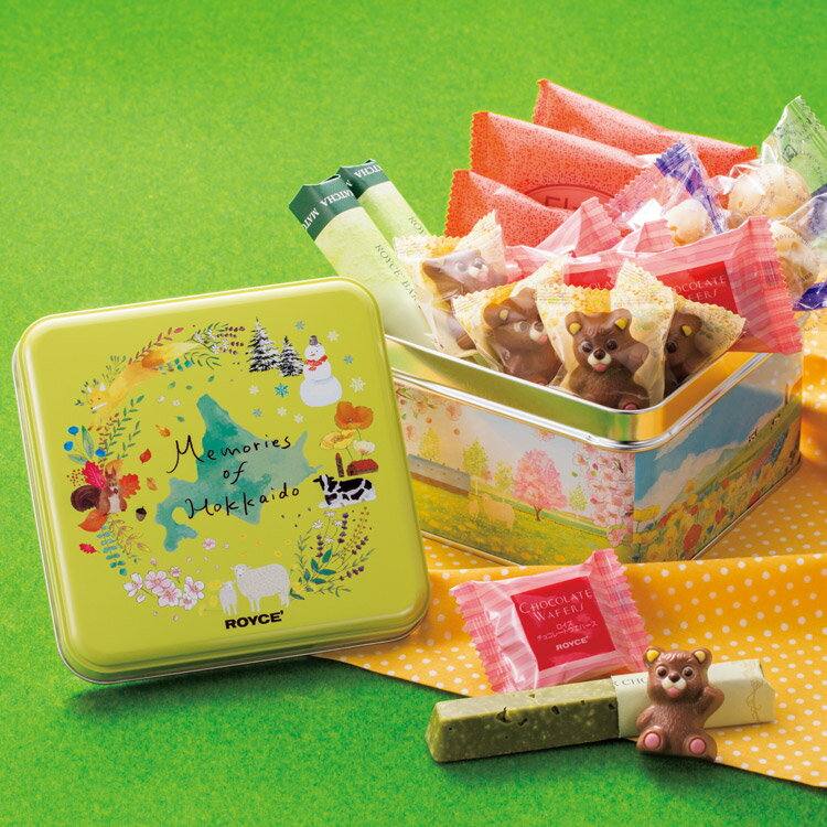 日本北海道ROYCE巧克力威化夾心巧克力餅乾脆菓巧克力酥片-四季限量版綜合鐵盒款禮盒組-現貨1