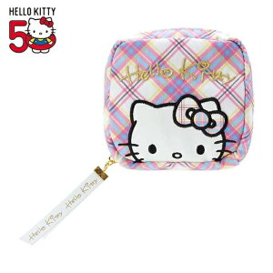 【震撼精品百貨】Hello Kitty 凱蒂貓~日本Sanrio三麗鷗 KITTY尼龍方形拉鍊化妝包-蘇格蘭*36843