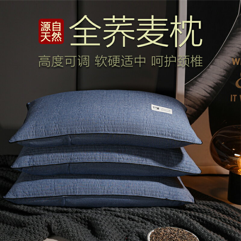 枕頭夏季雙人男高枕全蕎麥枕芯一對裝家用護頸椎枕助睡眠專用