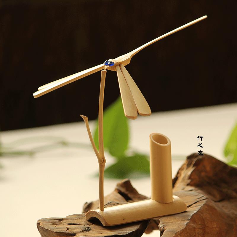 竹制品擺件竹蜻蜓懷舊竹擺件純手工桌面裝飾品禮物兒童玩具竹蜻蜓