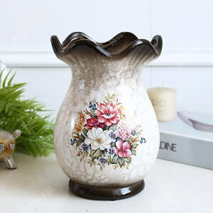 家居客廳裝飾歐式陶瓷花瓶擺件飾品清新現代玻璃插花花器擺放花盆 訂單滿199