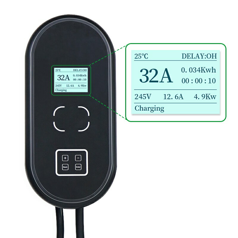 7KW壁掛式充電樁32A家用充電器J1772美標日標TYPE1充電線特斯拉保時捷沃爾沃現代豐田 2