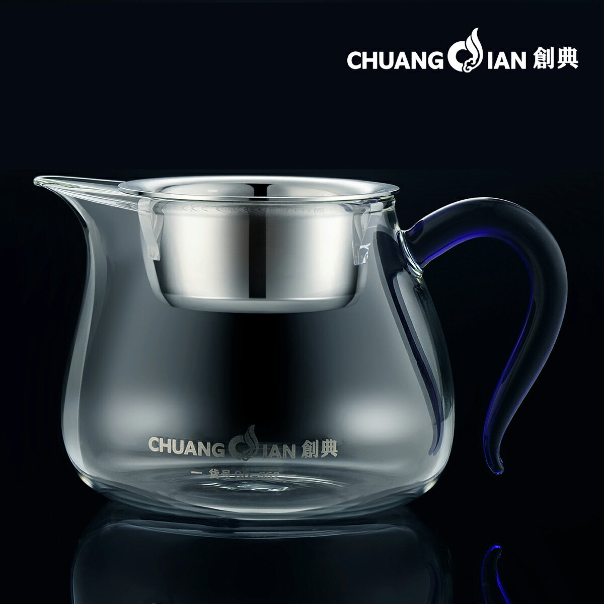 創典 玻璃公道杯加厚耐熱玻璃公杯大號分茶器茶漏304不銹鋼套裝