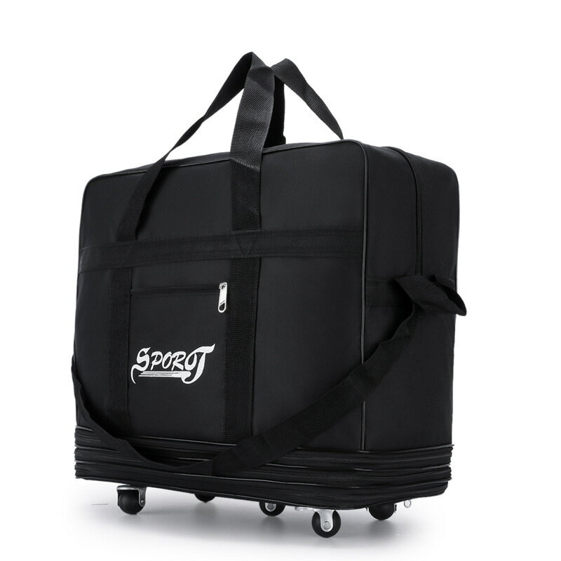 新款航空托運包牛津行李袋包大容量搬家旅行袋加長帶輪背拉旅行包