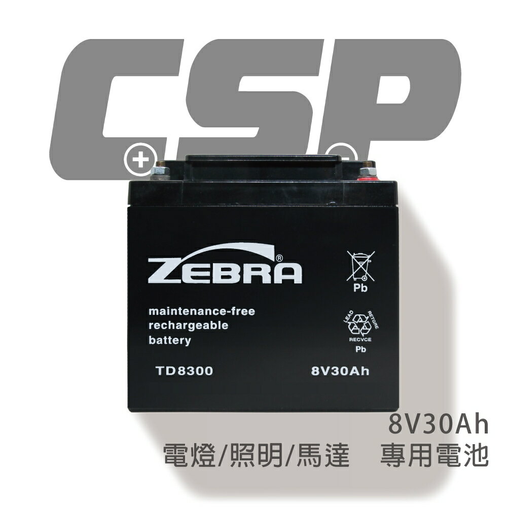 【CSP】TD8300 鉛酸電池 / 打獵燈電池 探照燈電池 8V電池 飛鼠燈電池 電動工具電池 8V30AH