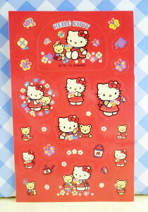 【震撼精品百貨】Hello Kitty 凱蒂貓 KITTY貼紙-紅抱熊 震撼日式精品百貨