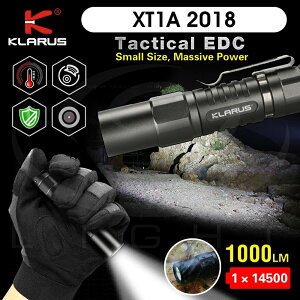 【錸特光電】KLARUS XT1A 1000流明 戰術輕巧EDC手電筒 一鍵爆閃 AA/14500通用 有抱夾 電量提示
