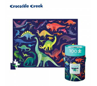《美國 Crocodile Creek》生物主題學習桶裝拼圖 恐龍世界 東喬精品百貨