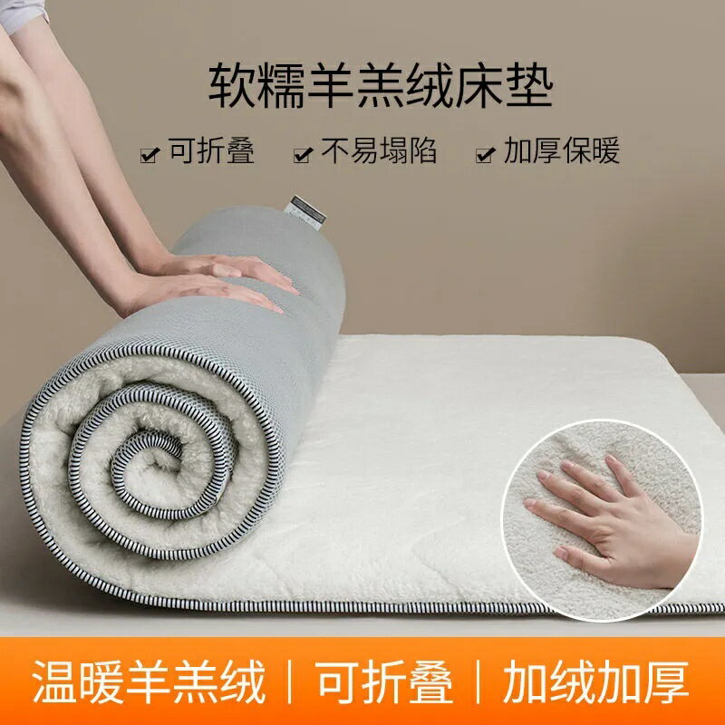加厚羔羊絨床墊軟墊家用床褥子保暖冬季宿舍單人租房專用墊被地毯
