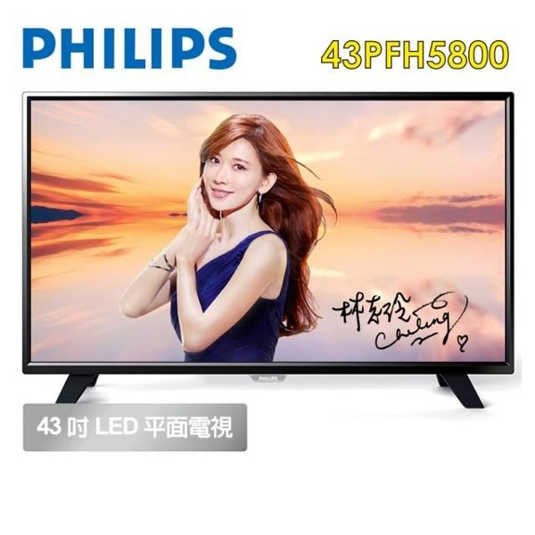 免運費 含基本安裝【PHILIPS 飛利浦】43吋 IPS低藍光 智慧聯網 液晶 電視/顯示器+視訊盒 43PFH5800