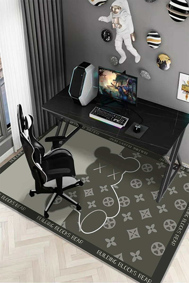 潮牌地毯客廳臥室書房隔音地墊電腦椅腳墊子電競椅辦公書桌下轉椅