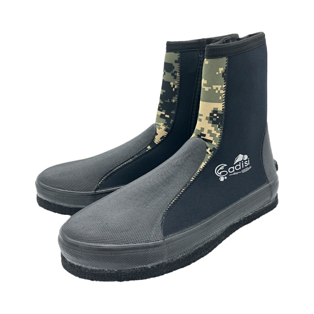 ADISI 長筒防滑鞋【黑-數位迷彩/長橡膠片】AS24010 (23~29) / 城市綠洲專賣 (溯溪、浮潛、潛水、止滑、雨鞋、戲水、海邊、礁岩) 1