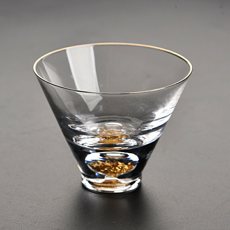 創意耐熱透明玻璃杯家用喝水杯子個性泡茶杯紅酒杯玻璃藏金盃