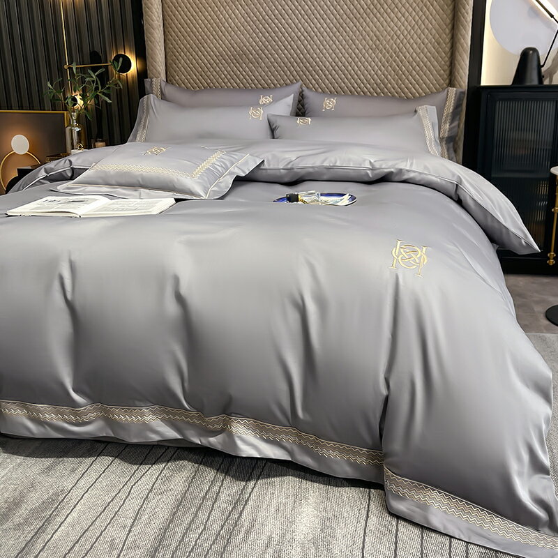 100支新疆長絨棉四件套春秋全棉純棉床單床笠款被套床上用品4輕奢