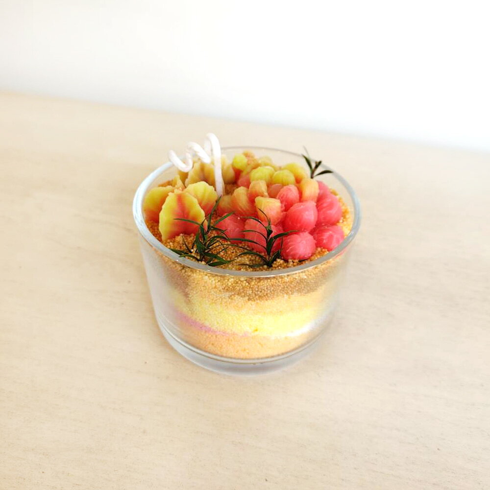 愛蜜麗香氛工作室x覓品竹北手作店-多肉植物香氛蠟燭-活力紅矮杯-英國梨小蒼蘭香氣 2