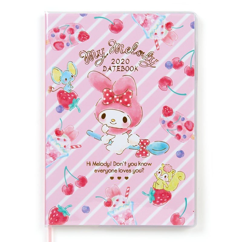 大賀屋 日本製 美樂蒂 手帳 B6 2020 年曆 日記 手帳本 日記本 記事本 膠套 日曆 正版 L00011539