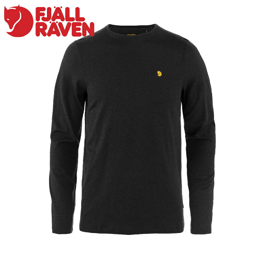 【Fjallraven 小狐狸 男 Bergtagen Merino 190長袖羊毛排汗衣《黑》】F12600299/T恤