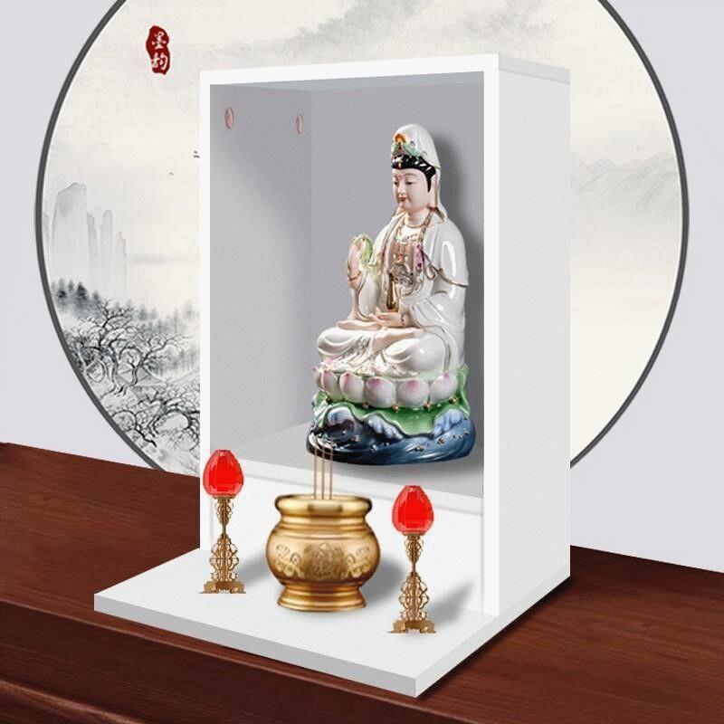 盒子供奉臺掛神龕墻現代家用簡約佛龕風格佛柜小型壁掛式觀音菩薩 c7213