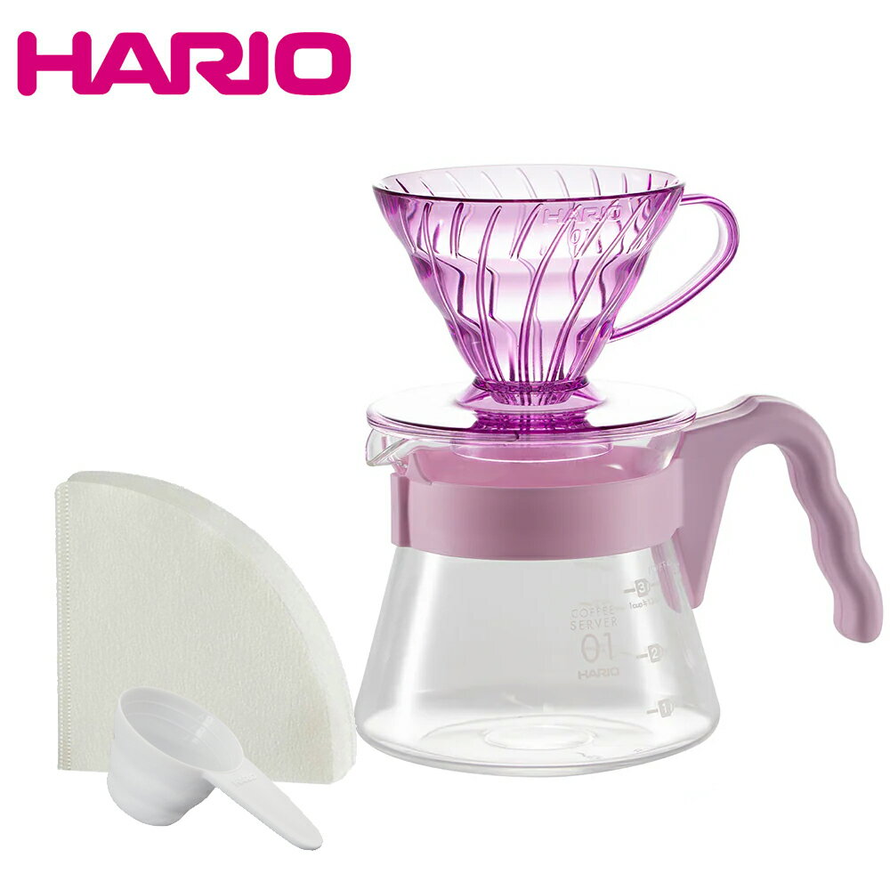 《HARIO》V60 20周年玫瑰粉手沖咖啡壺組 1-2杯份 450ml VCSD-01-20CP-RM