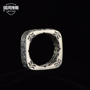 925純銀戒指男復古方圓盤古男士個性霸氣指環飾品權力的游戲周邊