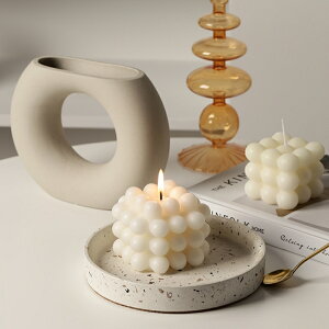 北歐ins風幾何魔方香薰蠟燭擺件家居客廳桌面擺設室內香氛裝飾品
