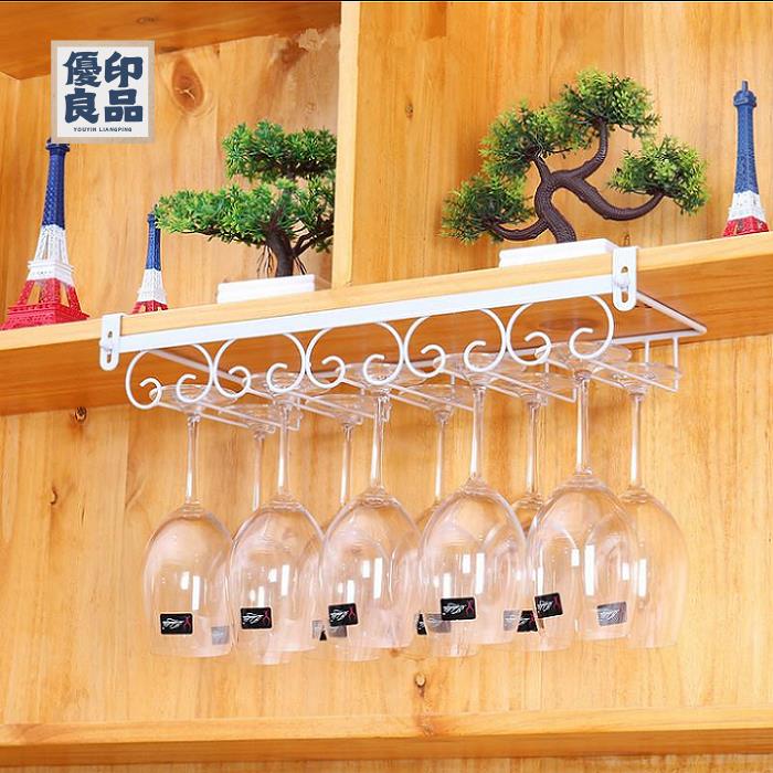 免運 酒架 紅酒架 吊掛架 酒杯倒掛架 酒杯架 高腳杯架 免釘紅酒杯架倒掛家用高腳杯架歐式酒架創意葡萄酒杯架酒櫃掛杯架 工廠現貨直銷 全館八折 售後保障 可開發票 y563