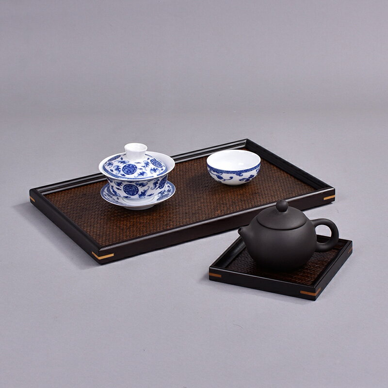 竹製日式秋水奉茶盤 竹編席面功夫茶具茶杯收納盤幹泡臺 茶道零配