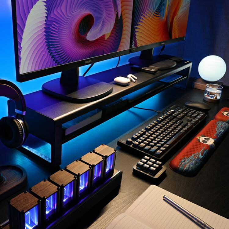 【樂天精選】鹿為電腦顯示器增高架 臺式屏桌面收納底座鋁合金托架USB辦公置物