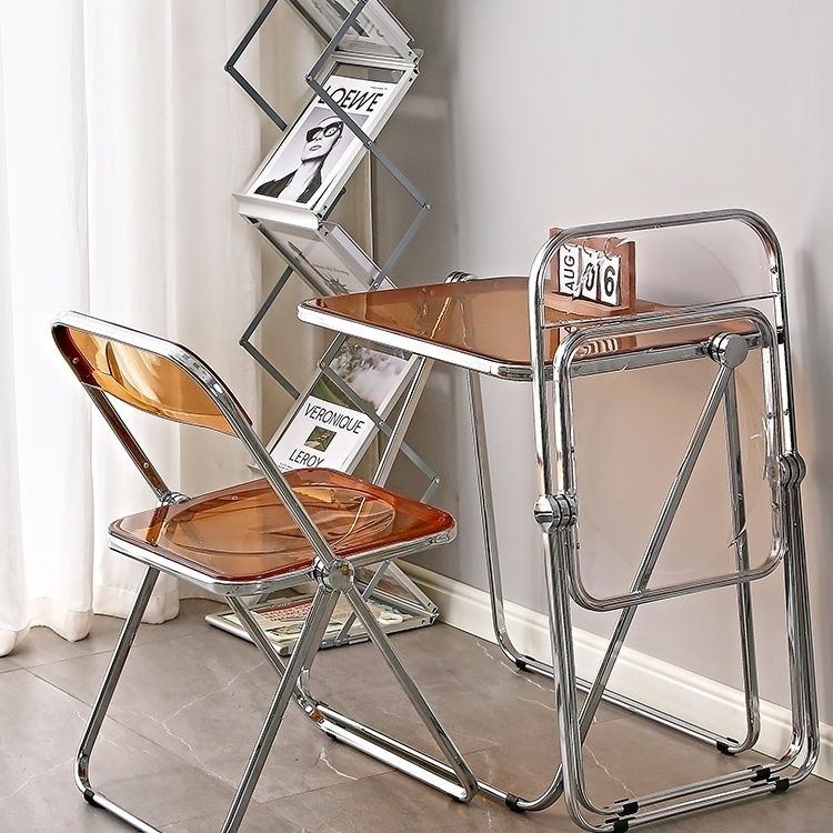 椅子 折疊椅子 透明椅子亞克力折疊椅簡易便攜拍照折疊凳子ins風網紅化妝椅家用