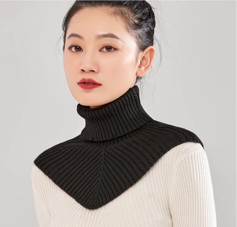 高領脖套女假領子針織護頸椎保暖圍脖時尚圍巾配毛衣套頭披肩【繁星小鎮】