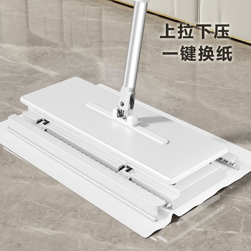 免運 公司貨 拖把 懶人拖把 家用拖把 靜電除塵拖把家用可伸縮一拖凈一次性拖布懶人免手洗拖地神器自動