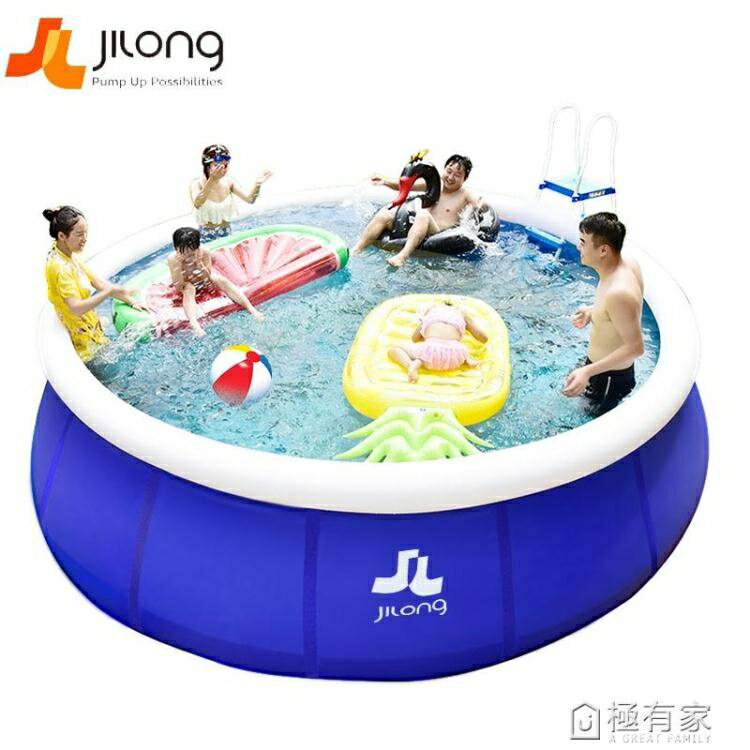 充氣泳池 吉龍嬰兒童游泳池家用加厚成人小孩寶寶超大戶外大型家庭充氣水池